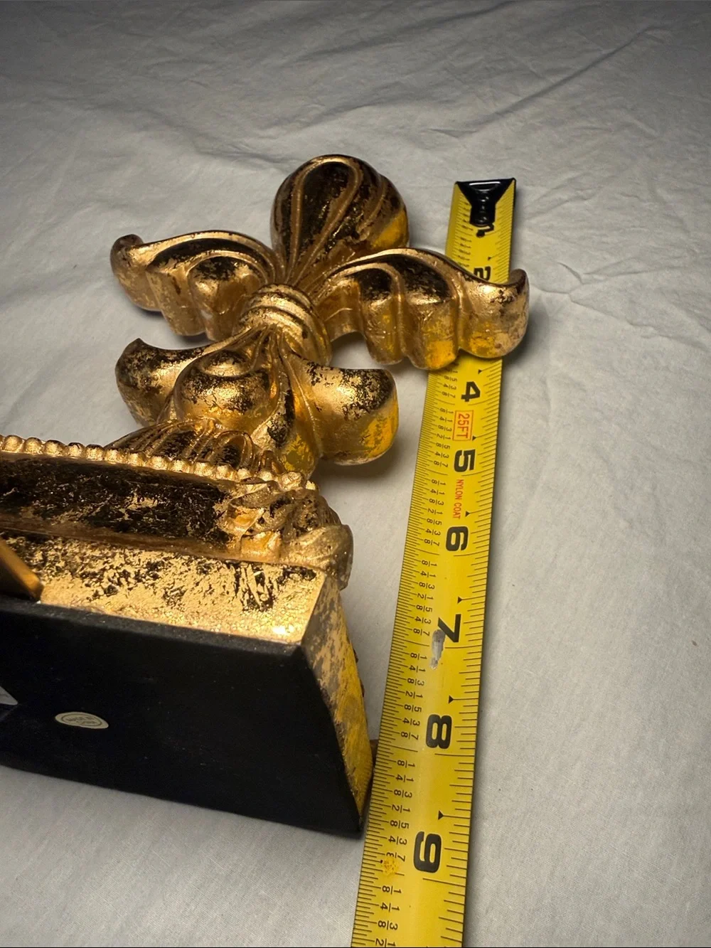 Gold Finish Fleur-de-Lis Christmas Holiday Stocking Holders Set of 2 NWT